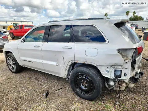 1C4RJFCG5MC635705 — 2021 Jeep Grand Cherokee, фото 2 с аукциона Copart, Задняя часть