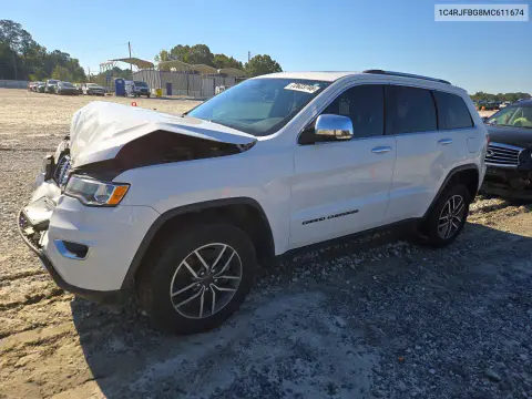 1C4RJFBG8MC611674 — 2021 Jeep Grand Cherokee, Передняя часть, фото до ремонта