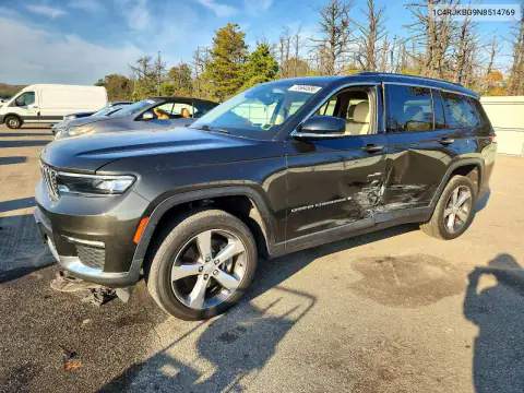 1C4RJKBG9N8514769 — 2022 Jeep Grand Cherokee, Боковая часть, фото до ремонта