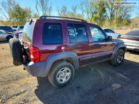 2003 Jeep Liberty Sport VIN 1J4GL48K03W607336 фото 3