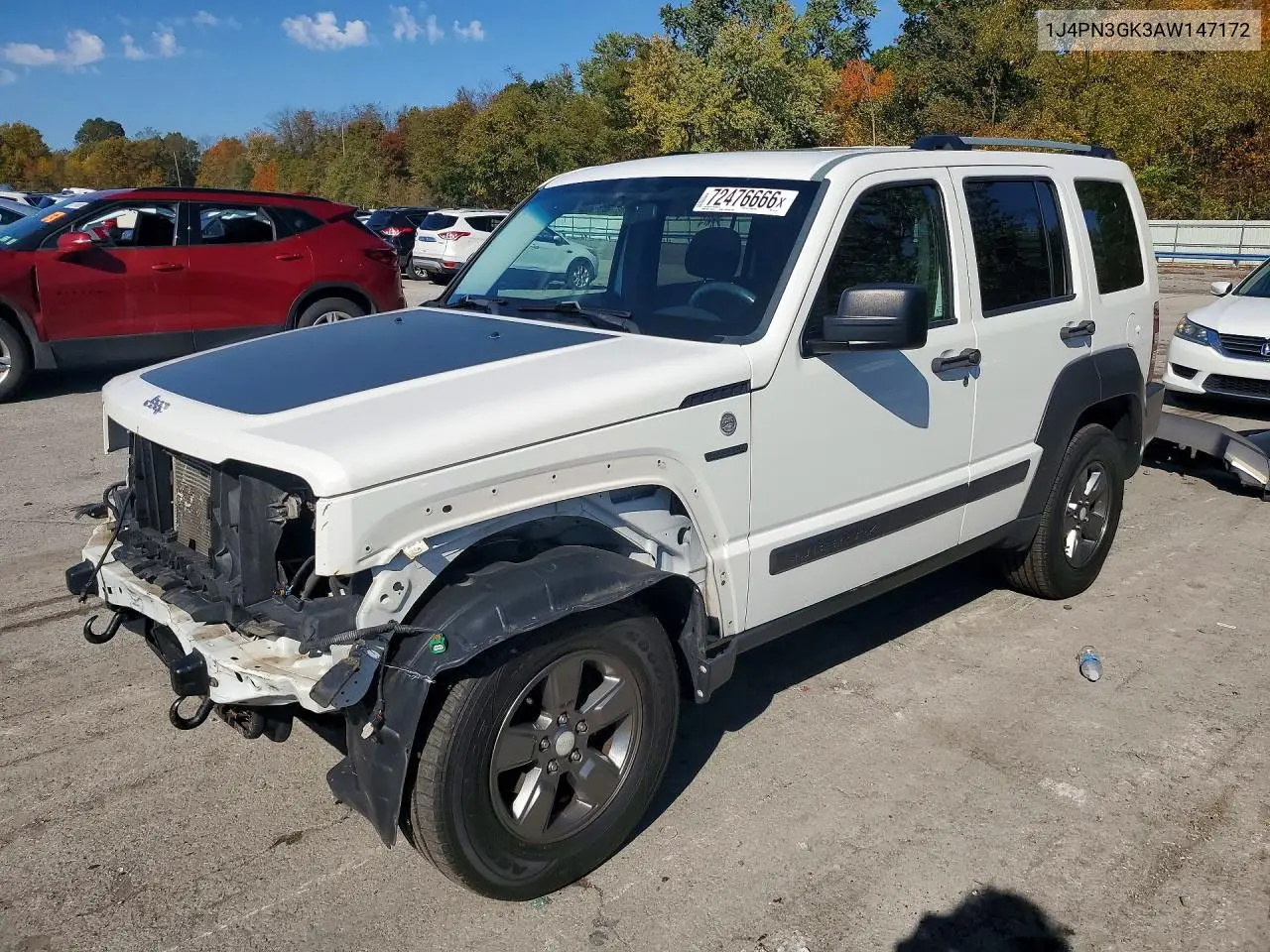 1J4PN3GK3AW147172 Jeep Liberty (North America) 2010 — повреждение Передняя часть, фото до ремонта