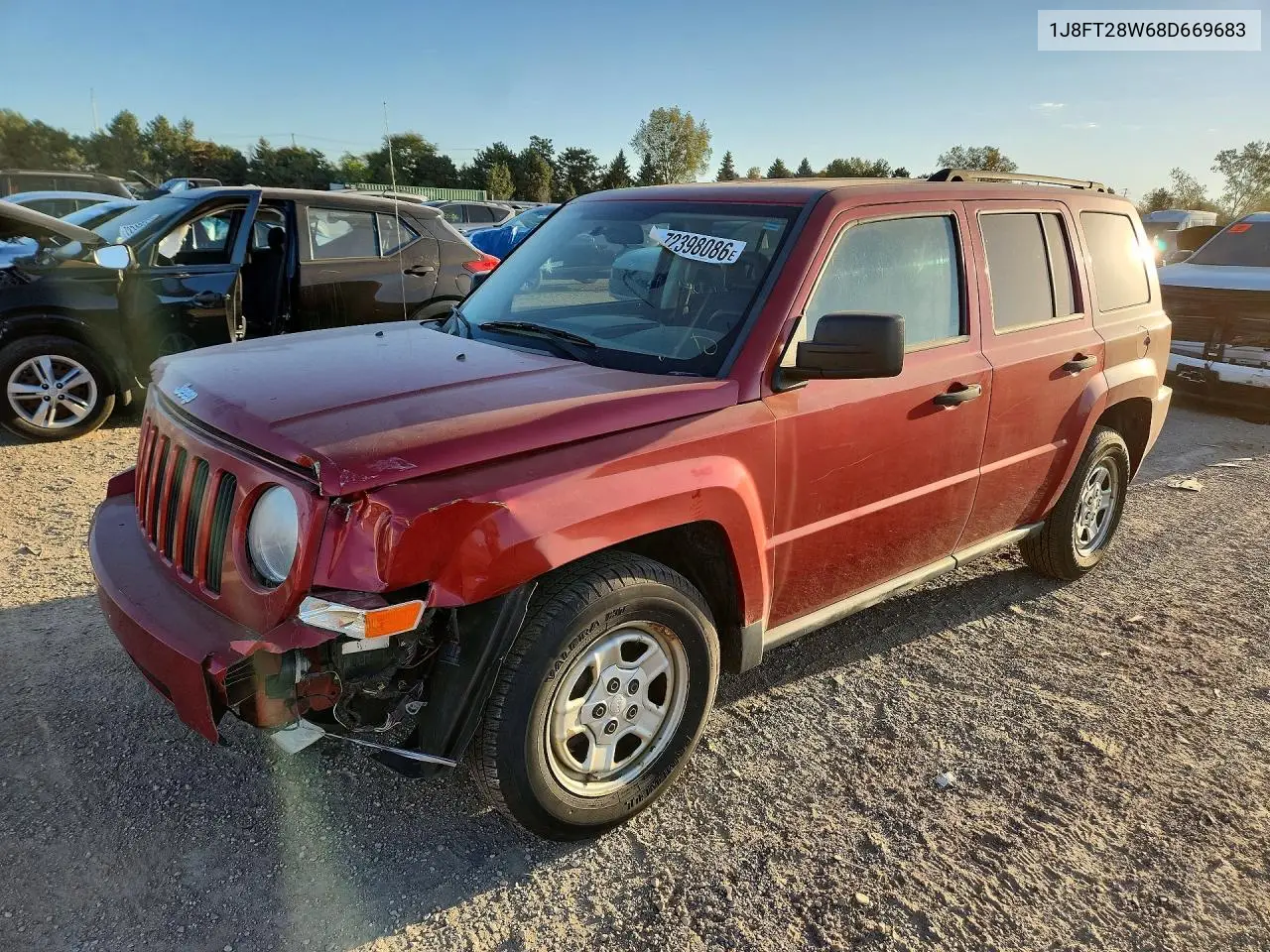 2008 Jeep Patriot Sport VIN 1J8FT28W68D669683 фото 1