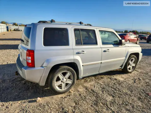 2010 Jeep Patriot Limited VIN 1J4NF4GB0AD505334 фото 3