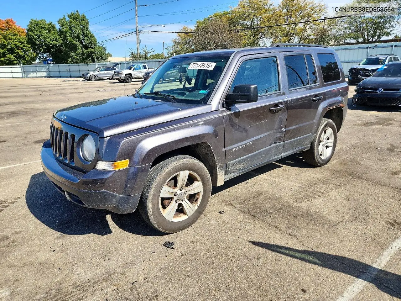 2014 Jeep Patriot Sport VIN 1C4NJRBB8ED858564 фото 1