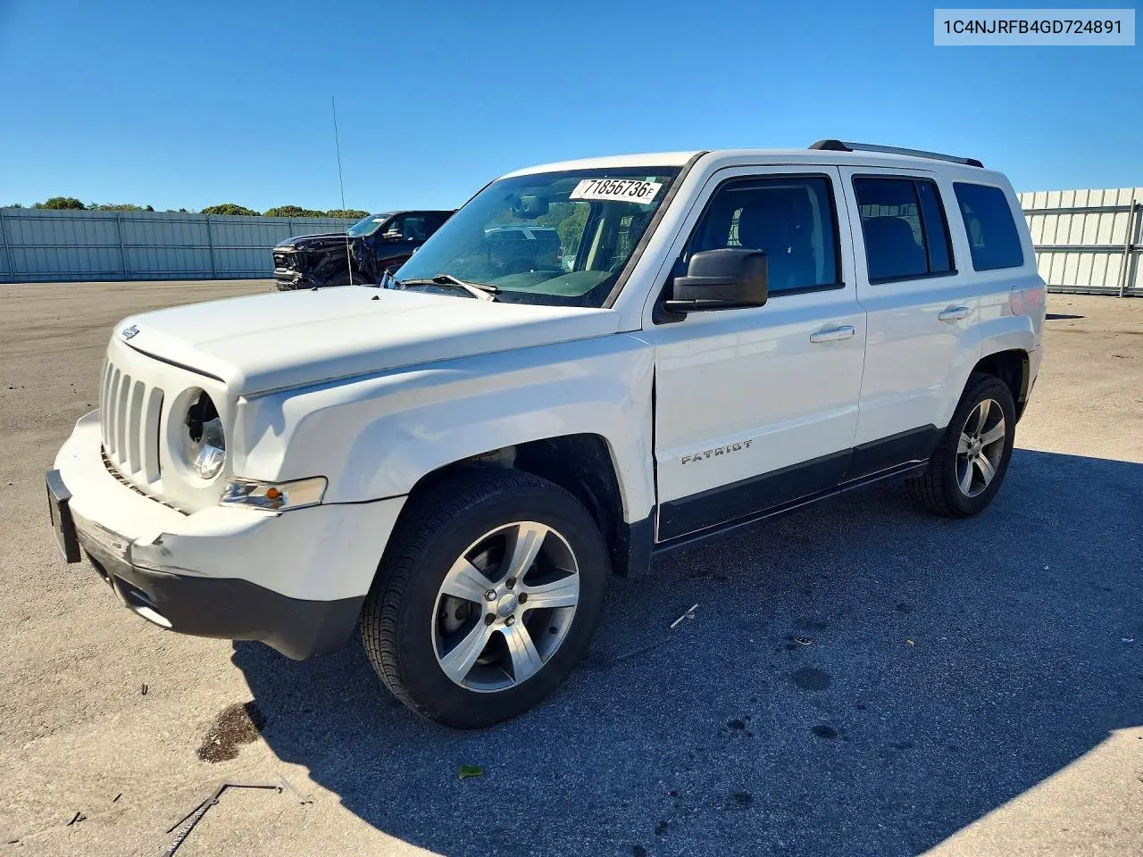 2016 Jeep Patriot Latitude VIN 1C4NJRFB4GD724891 фото 1