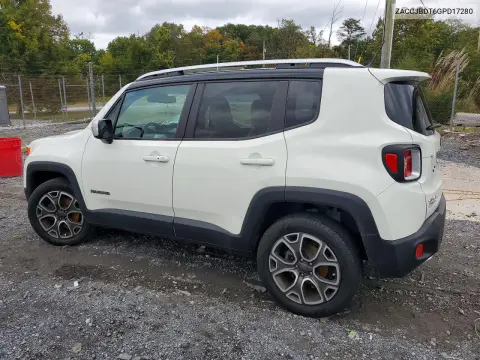 2016 Jeep Renegade Limited VIN ZACCJBDT6GPD17280 фото 2