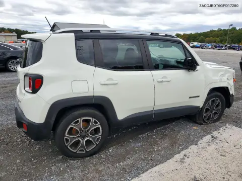 2016 Jeep Renegade Limited VIN ZACCJBDT6GPD17280 фото 3