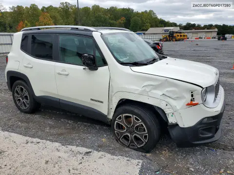 2016 Jeep Renegade Limited VIN ZACCJBDT6GPD17280 фото 4