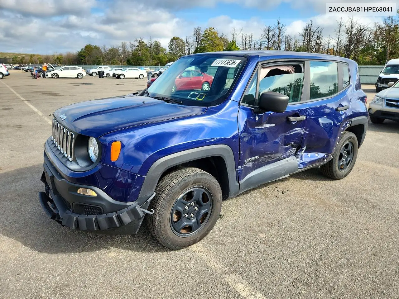 ZACCJBAB1HPE68041 Jeep Renegade 2017 — повреждение Сторона, фото до ремонта