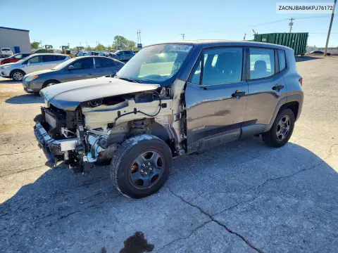 ZACNJBAB6KPJ76172 — 2019 Jeep Renegade, Передняя часть, фото до ремонта