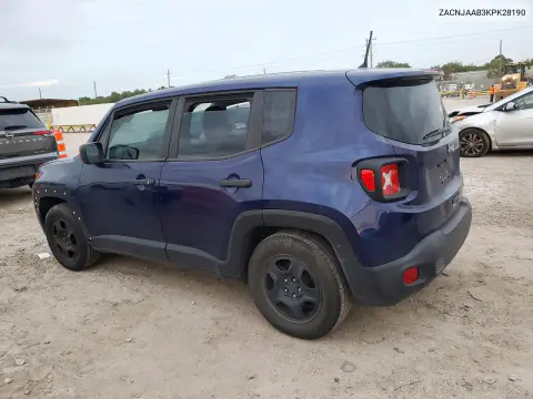 2019 Jeep Renegade Sport VIN ZACNJAAB3KPK28190 фото 2