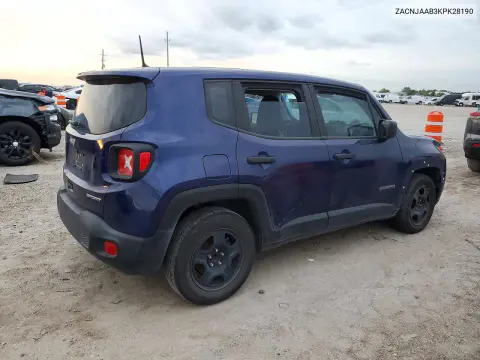 2019 Jeep Renegade Sport VIN ZACNJAAB3KPK28190 фото 3