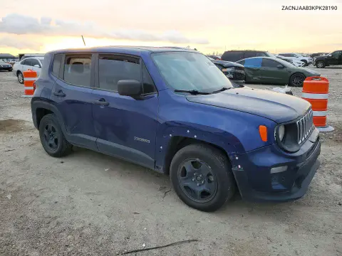 2019 Jeep Renegade Sport VIN ZACNJAAB3KPK28190 фото 4