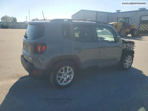 ZACNJABB3KPK89490 — 2019 Jeep Renegade, фото 3 с аукциона Copart, Передняя часть