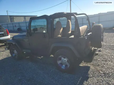 2000 Jeep Wrangler / Tj Sahara VIN 1J4FA59S4YP802394 фото 2