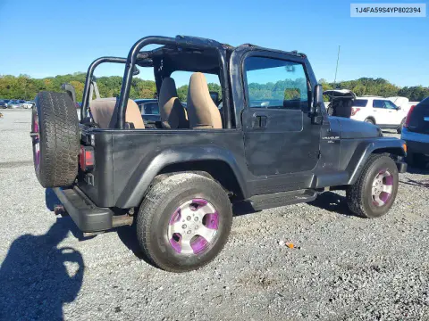 2000 Jeep Wrangler / Tj Sahara VIN 1J4FA59S4YP802394 фото 3