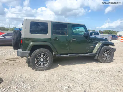 2008 Jeep Wrangler Unlimited Sahara VIN 1J4GA59138L537650 фото 3