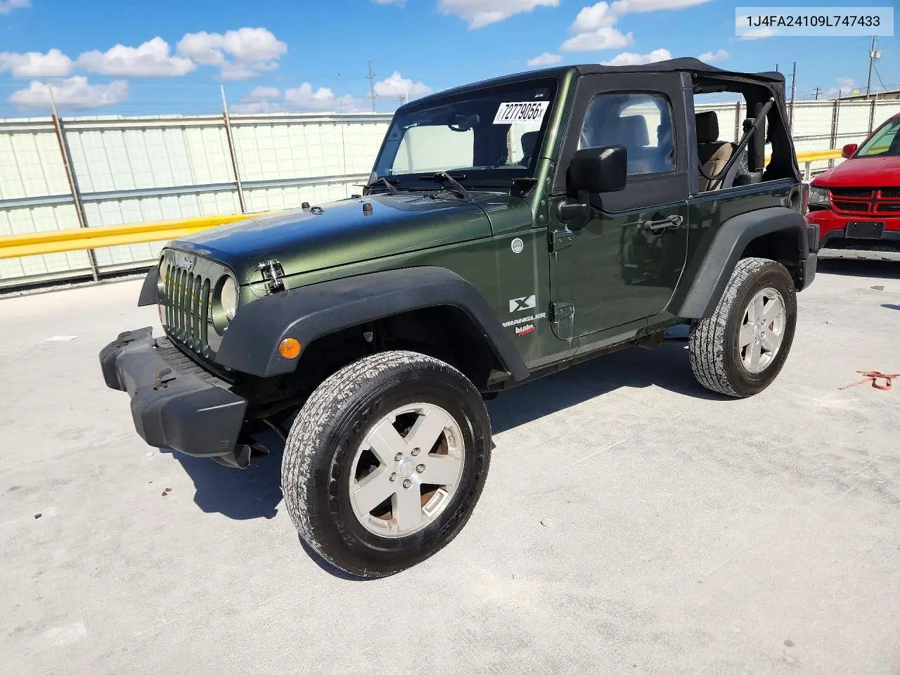 1J4FA24109L747433 Jeep Wrangler 2009 — повреждение Мелкие вмятины и царапины, фото до ремонта