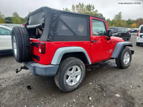 2012 Jeep Wrangler Sport VIN 1C4AJWAG3CL197250 фото 3