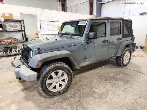 1C4BJWDG7FL612817 — 2015 Jeep Wrangler, Передняя часть, фото до ремонта