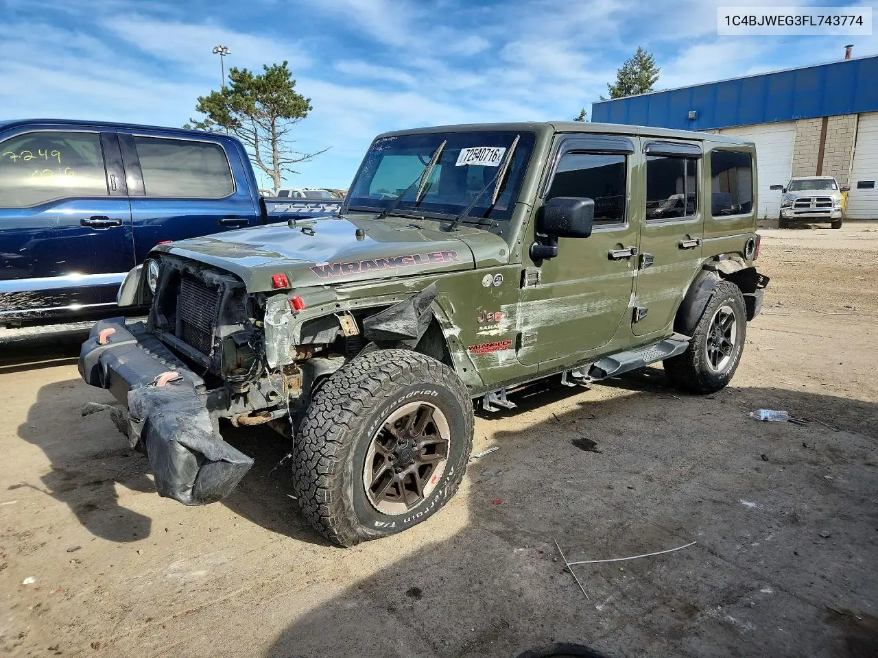 2015 Jeep Wrangler Unlimited Sahara VIN 1C4BJWEG3FL743774 фото 1