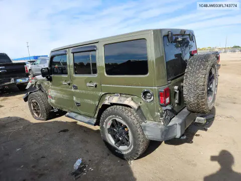 2015 Jeep Wrangler Unlimited Sahara VIN 1C4BJWEG3FL743774 фото 2