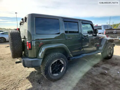 2015 Jeep Wrangler Unlimited Sahara VIN 1C4BJWEG3FL743774 фото 3