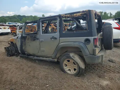 1C4BJWKG2GL331156 — 2016 Jeep Wrangler, фото 2 с аукциона Copart, Пожар