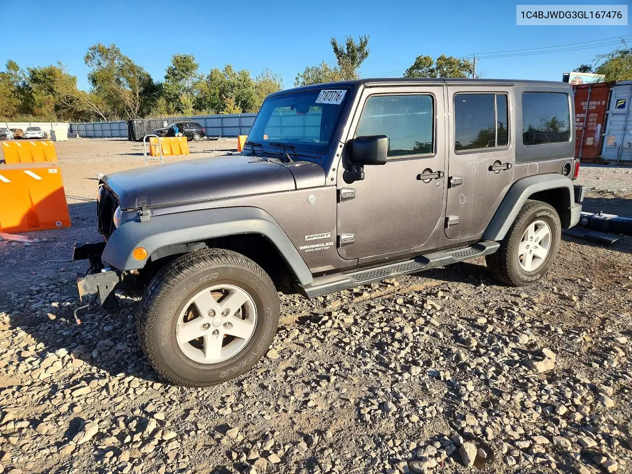 2016 Jeep Wrangler Unlimited Sport VIN 1C4BJWDG3GL167476 фото 1