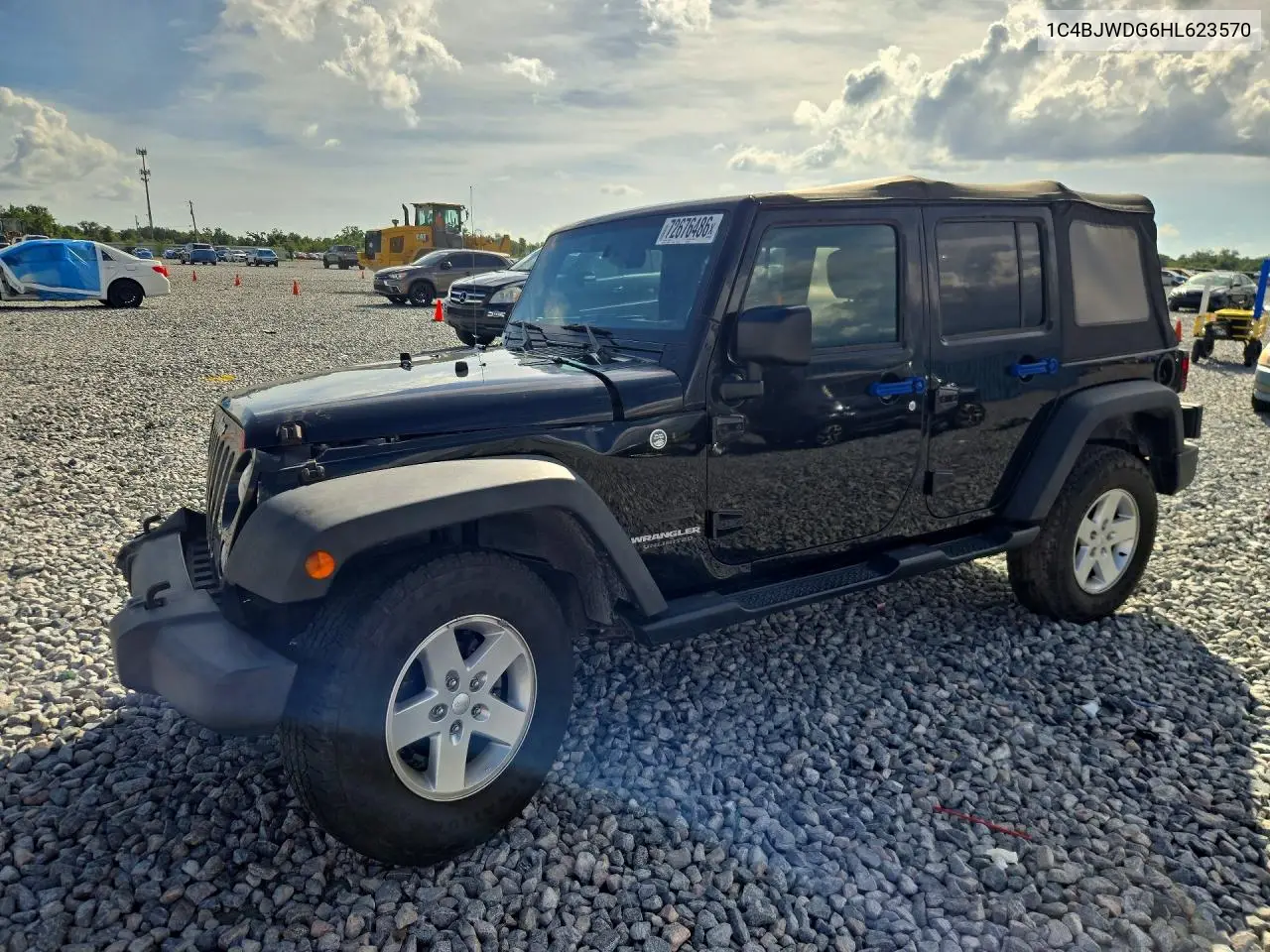 2017 Jeep Wrangler Unlimited Sport VIN 1C4BJWDG6HL623570 фото 1