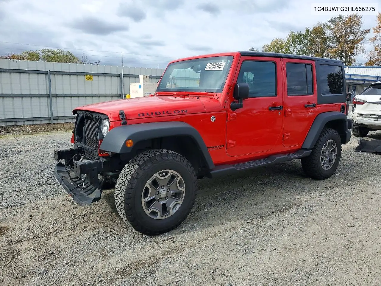 1C4BJWFG3HL666275 Jeep Wrangler 2017 — повреждение Передняя часть, фото до ремонта