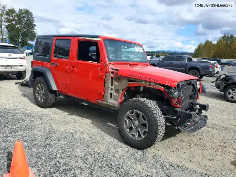 1C4BJWFG3HL666275 — 2017 Jeep Wrangler, фото 4 с аукциона Copart, Передняя часть