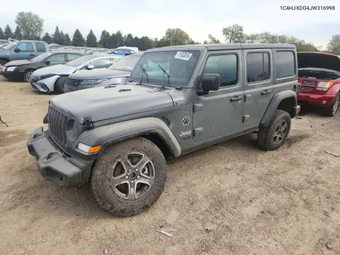 1C4HJXDG4JW316998 — 2018 Jeep Wrangler, Передняя часть, фото до ремонта