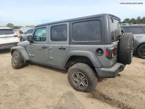 2018 Jeep Wrangler Unlimited Sport VIN 1C4HJXDG4JW316998 фото 2