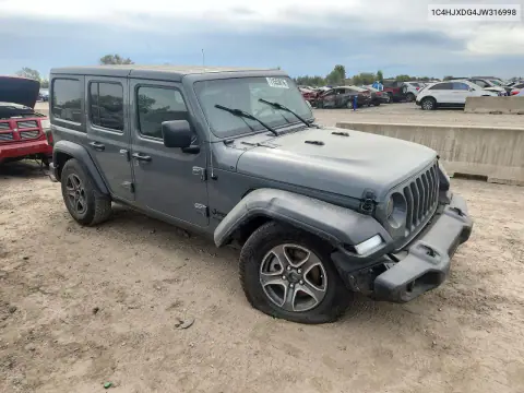 2018 Jeep Wrangler Unlimited Sport VIN 1C4HJXDG4JW316998 фото 4