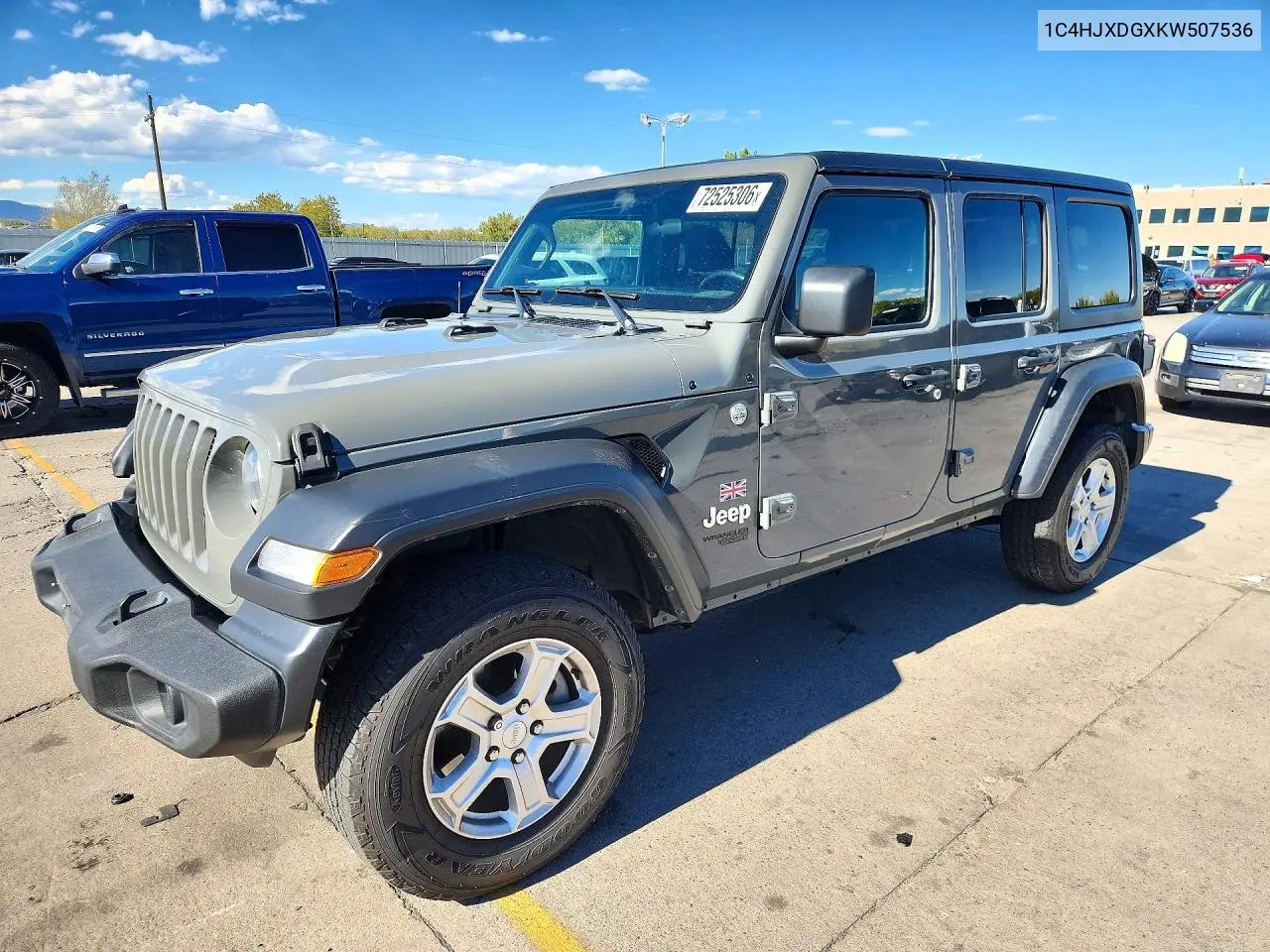 2019 Jeep Wrangler Unlimited Sport VIN 1C4HJXDGXKW507536 фото 1