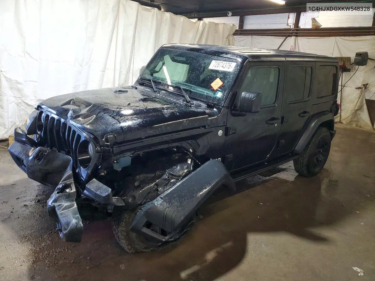 1C4HJXDGXKW548328 Jeep Wrangler 2019 — повреждение Передняя часть, фото до ремонта