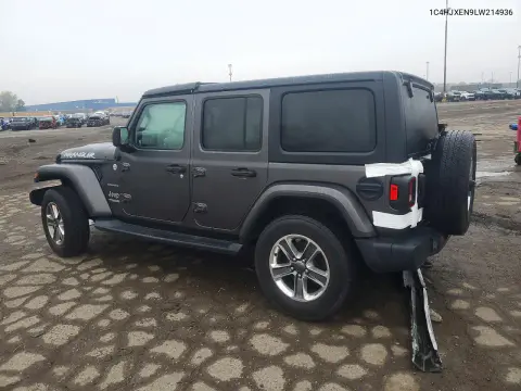 2020 Jeep Wrangler Unlimited Sahara VIN 1C4HJXEN9LW214936 фото 2