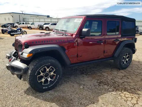1C4HJXFG1MW586059 — 2021 Jeep Wrangler, Передняя часть, фото до ремонта