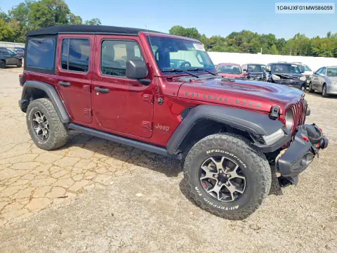 1C4HJXFG1MW586059 — 2021 Jeep Wrangler, фото 4 с аукциона Copart, Передняя часть