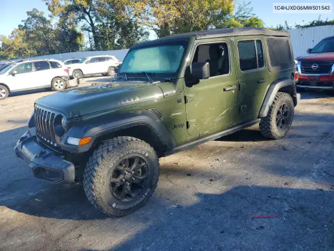 2021 Jeep Wrangler Unlimited Sport VIN 1C4HJXDG6MW501543 фото 1