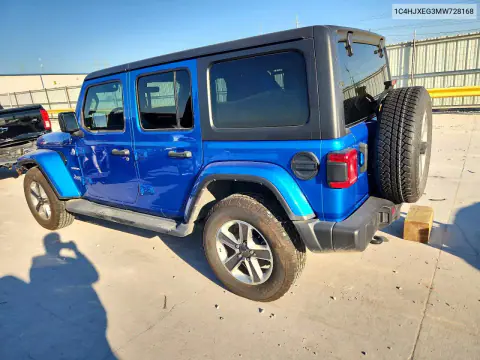2021 Jeep Wrangler Unlimited Sahara VIN 1C4HJXEG3MW728168 фото 2