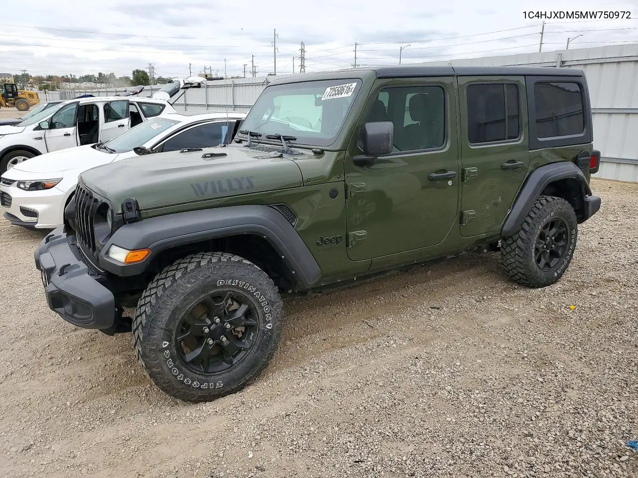 1C4HJXDM5MW750972 Jeep Wrangler 2021 — повреждение Сторона, фото до ремонта