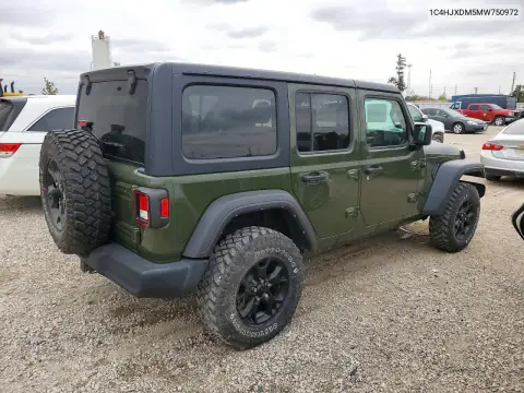 1C4HJXDM5MW750972 — 2021 Jeep Wrangler, фото 3 с аукциона Copart, Сторона