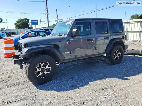 1C4HJXDN9MW621786 — 2021 Jeep Wrangler, Передняя часть, фото до ремонта