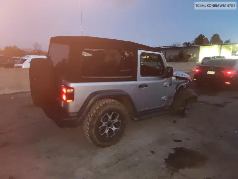 1C4HJXCN8MW614751 — 2021 Jeep Wrangler, фото 3 с аукциона Copart, Передняя часть