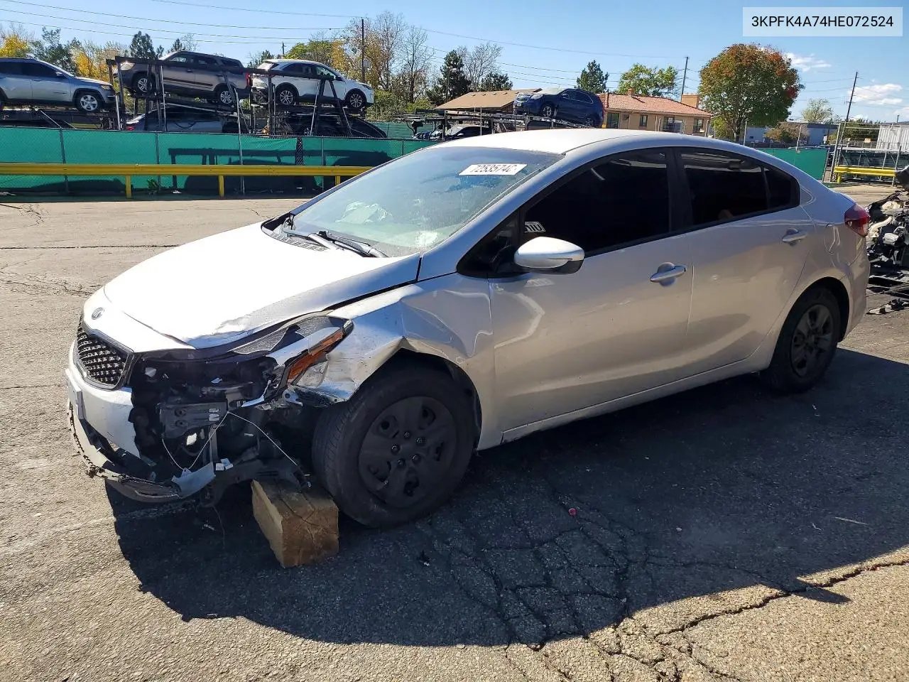 2017 Kia Forte Lx VIN 3KPFK4A74HE072524 фото 1
