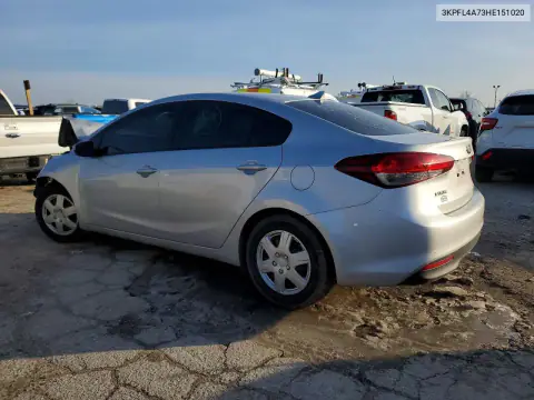 3KPFL4A73HE151020 — 2017 Kia Forte, фото 2 с аукциона Copart, Передняя часть