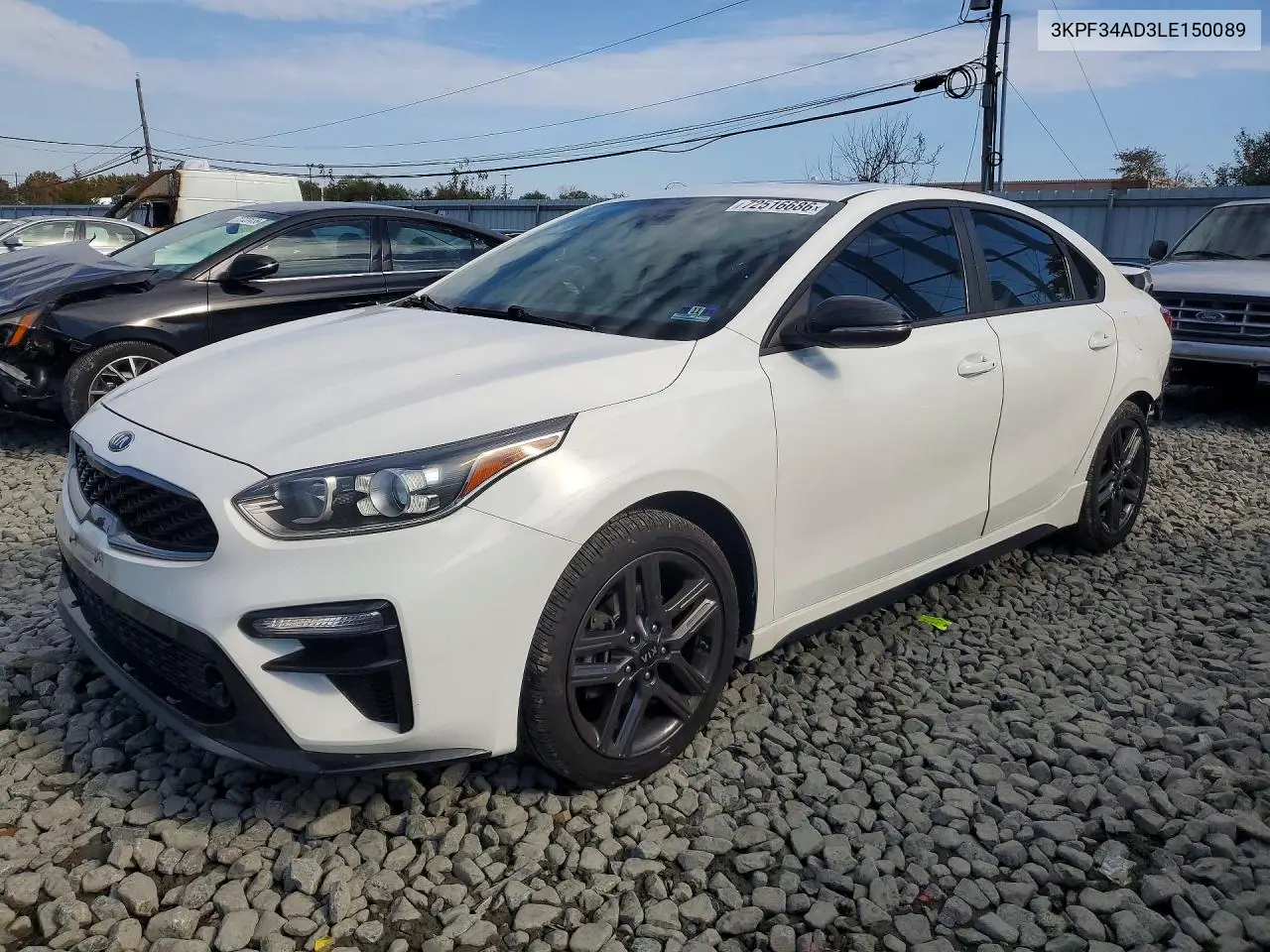 2020 Kia Forte Gt Line VIN 3KPF34AD3LE150089 фото 1