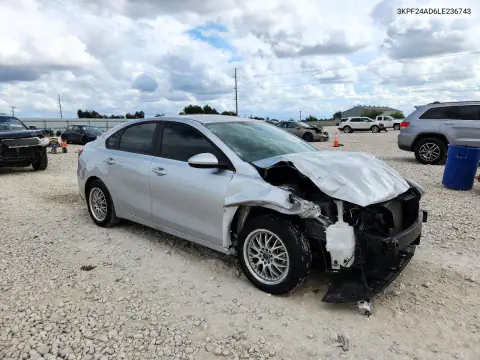 3KPF24AD6LE236743 — 2020 Kia Forte, фото 4 с аукциона Copart, Передняя часть